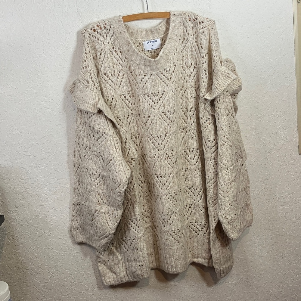 Old Navy Elegant ponteille cream sweater 4X